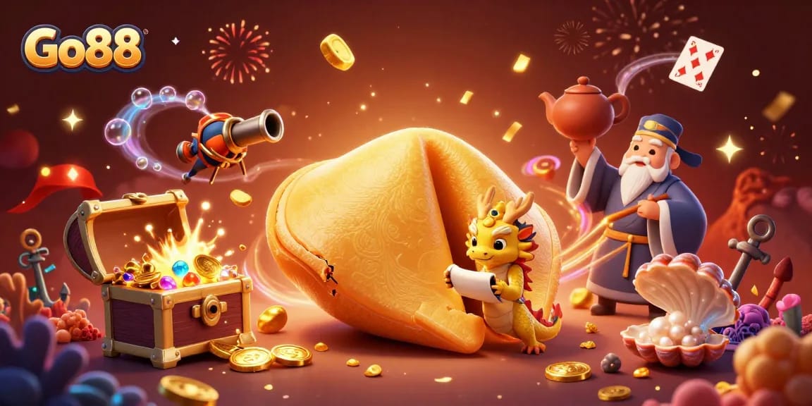 Experience thrilling gameplay at Go88 with vibrant golden visuals and interactive casino elements.
