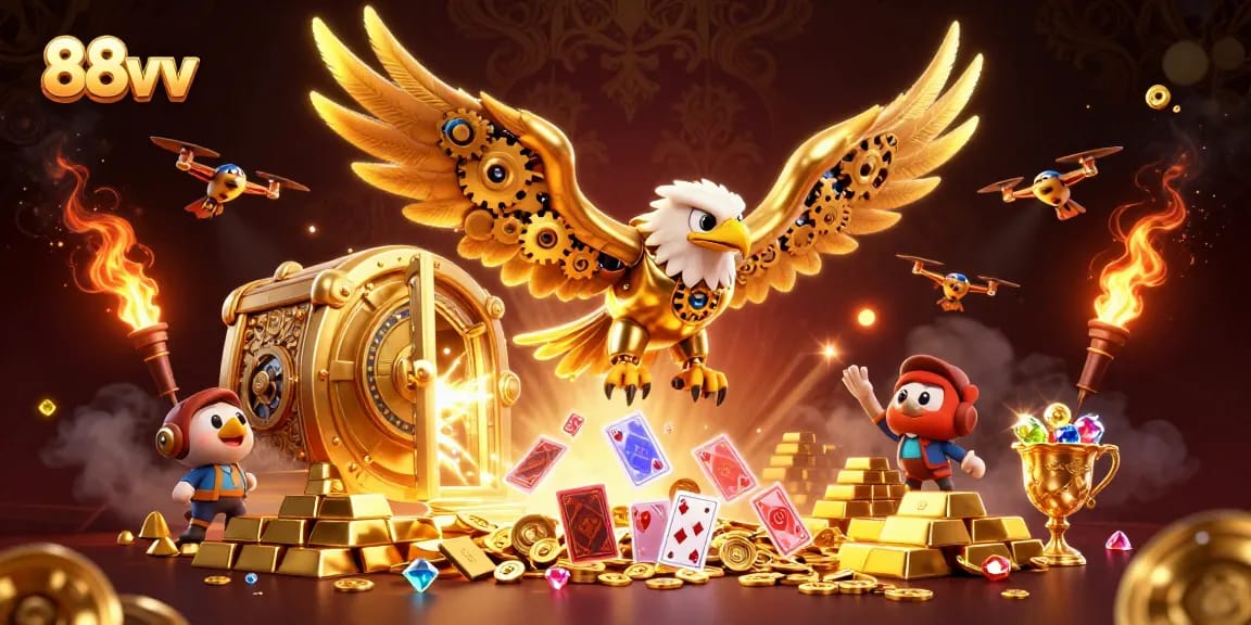 Experience exciting gameplay with 88vv's thrilling casino atmosphere showcasing vibrant 3D illustrations.