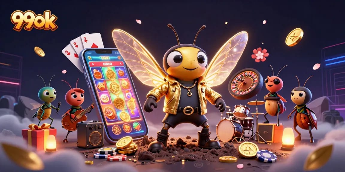 Engage with 99ok's thrilling gaming experience featuring vibrant characters and casino elements.