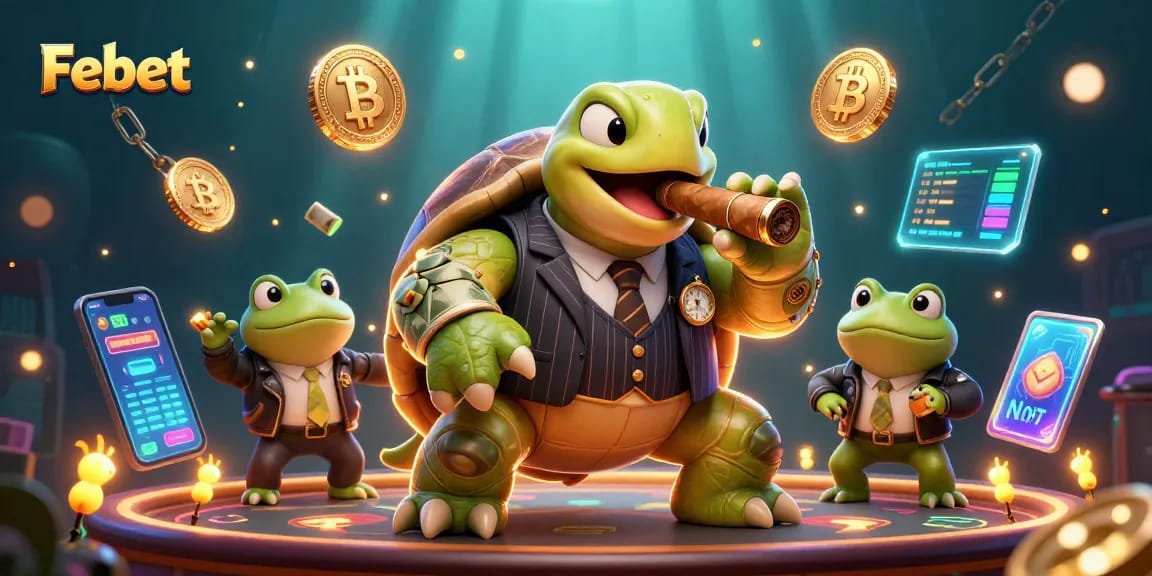 Experience thrilling gameplay at Febet with vibrant casino elements and engaging characters illuminating the scene.