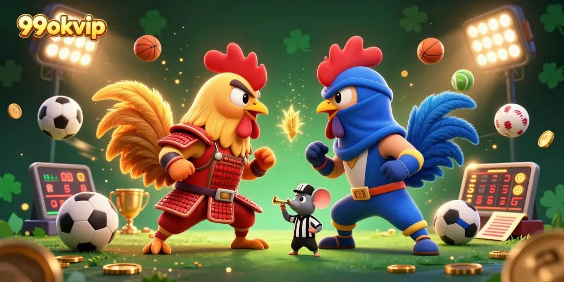 Engage with 99okvip as roosters spar amidst dynamic sports betting elements.