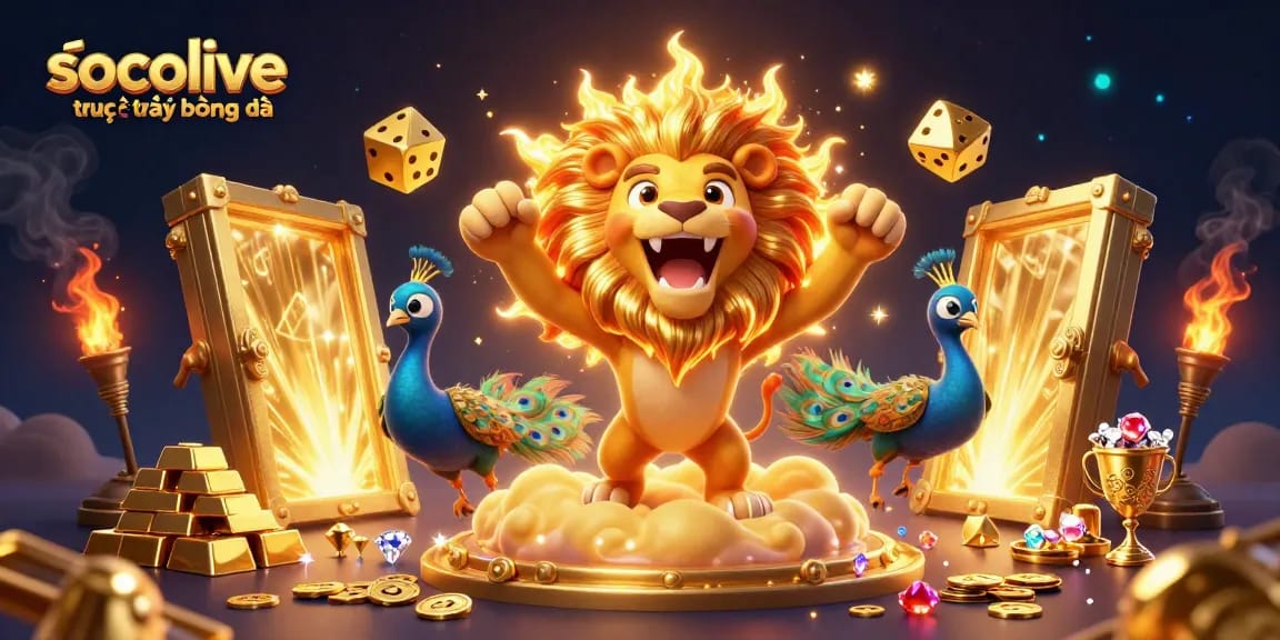 Experience socolive trực tiếp bóng đá with vibrant visuals and exciting game elements in this dynamic illustration.