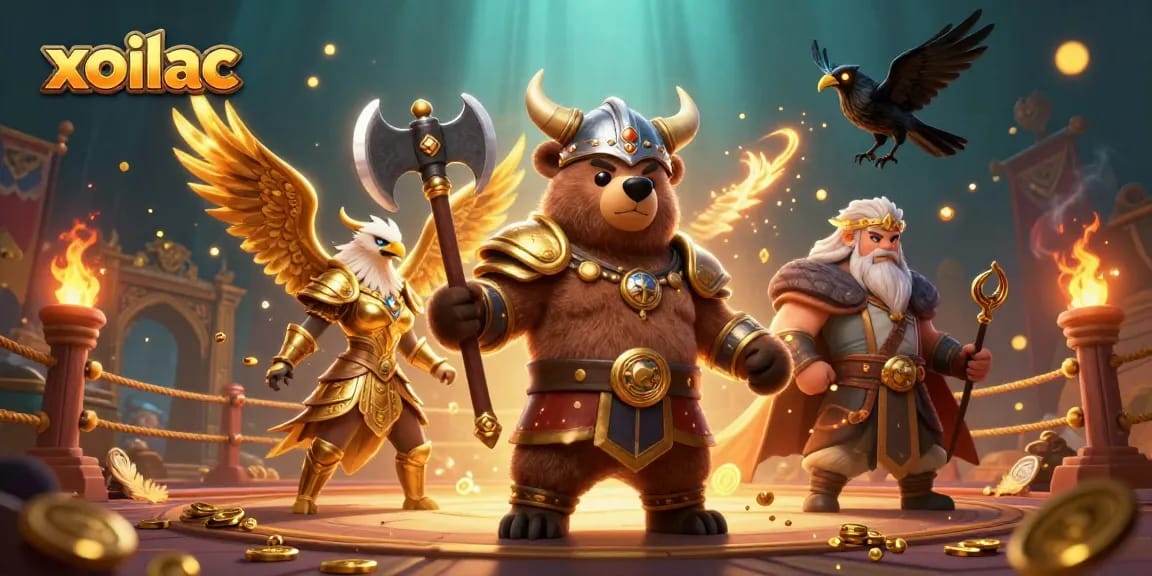Experience thrilling xoilac action with Viking characters and a dynamic gambling arena.