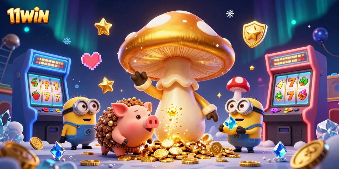 Experience thrilling magic with the golden wizard and treasures while engaging at 11WIN casino.