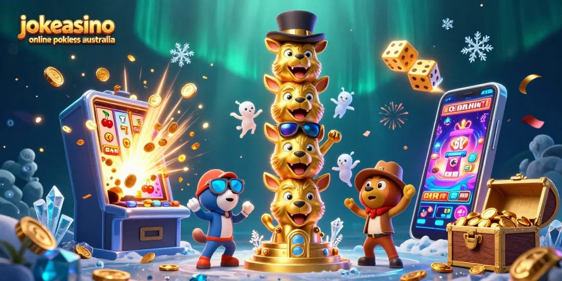 Engage with jokacasino online pokies australia through this vibrant 3D casino illustration bursting with action.