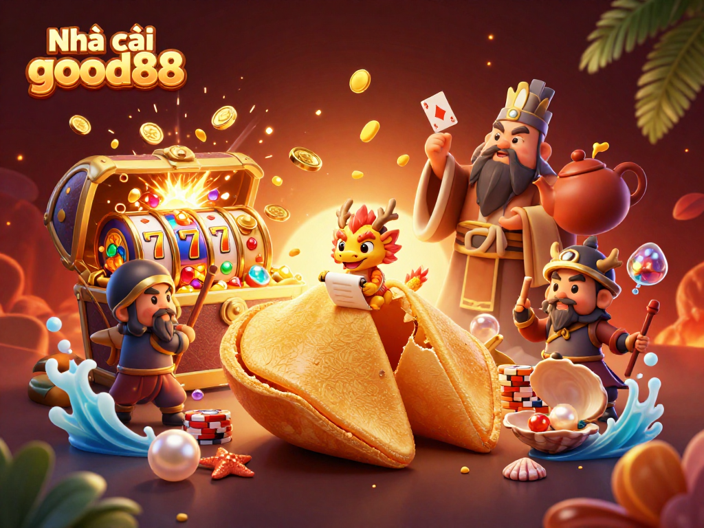 Experience the thrill of Nhà cái good88 with this dynamic and rich 3D casino illustration.