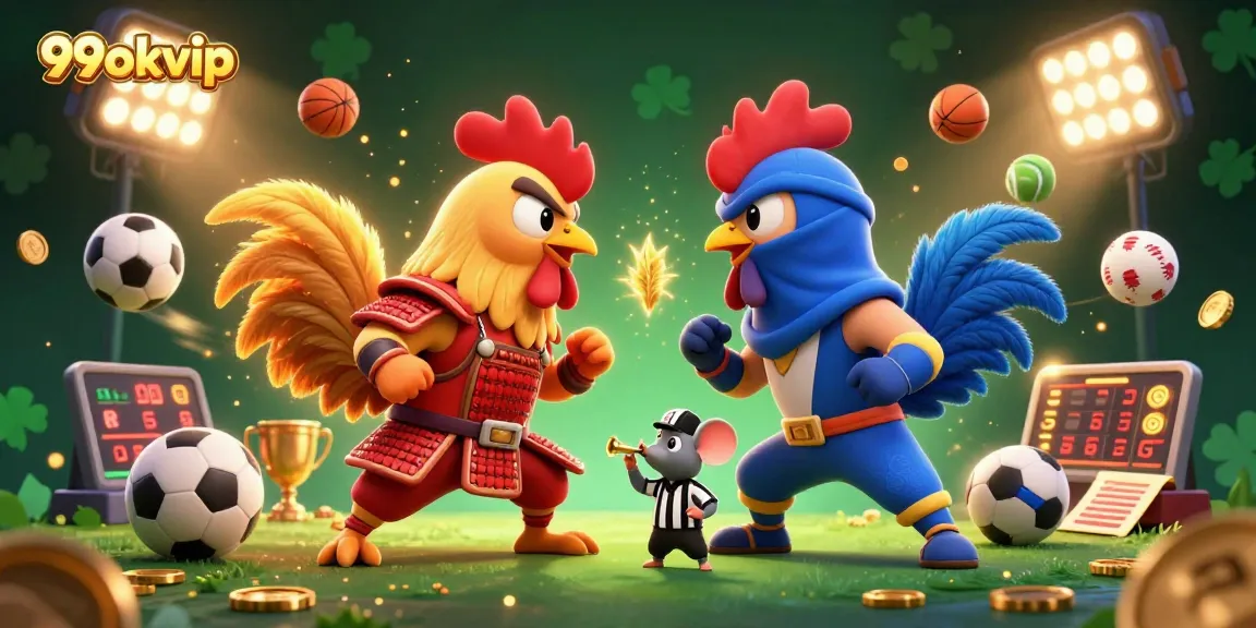 Engage with 99okvip as roosters spar amidst dynamic sports betting elements.