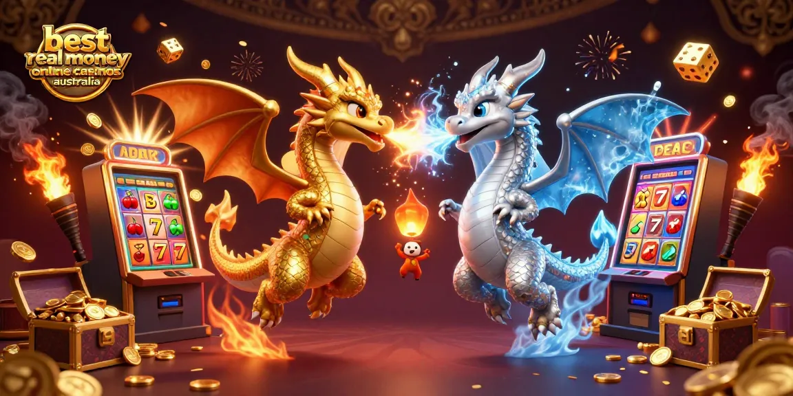 The best real money online casinos Australia showcase exciting 3D dragons amid jackpot slot machines, offering thrilling visuals.