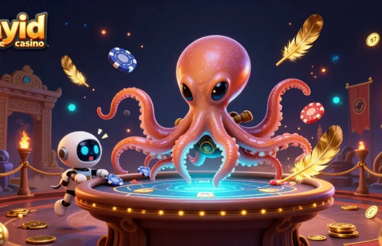 Engage in thrilling gameplay at a payid online casino with a vibrant alien casino scene.