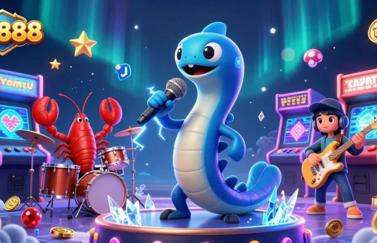 Experience high-energy gaming fun with GK888 in a lively underwater casino setting.