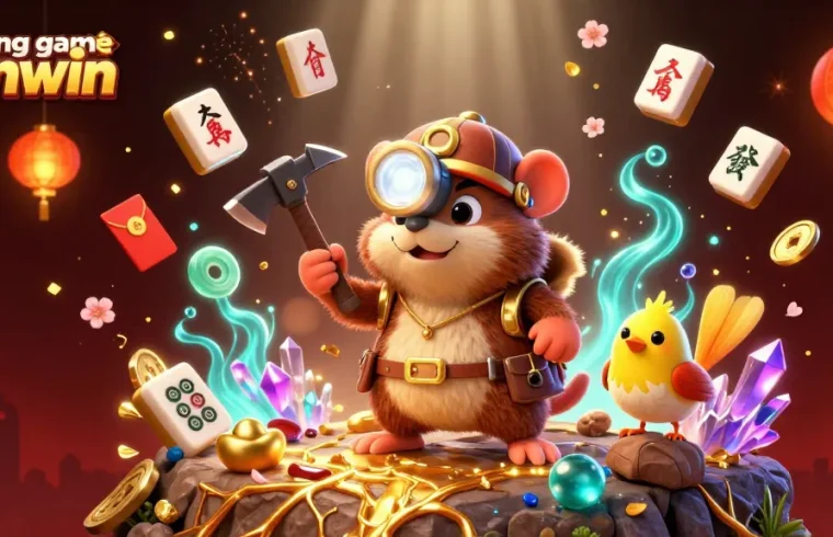 Exploring Cổng game Sunwin's treasure with a vibrant treasure hunter and dynamic casino elements.