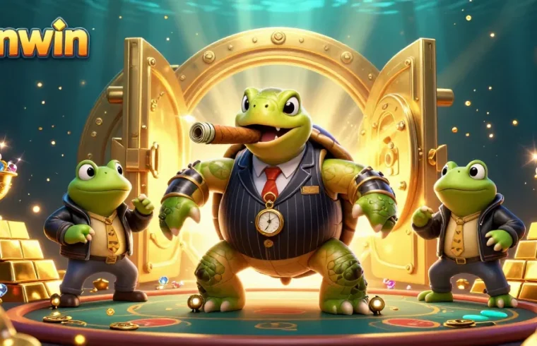 Experience the thrilling world of sunwin with the cartoon turtle and frog enforcers at a vibrant casino
