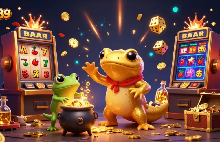 Experience the excitement of betting at ae889, featuring a dynamic alchemist scene filled with gold coins and casino elements.